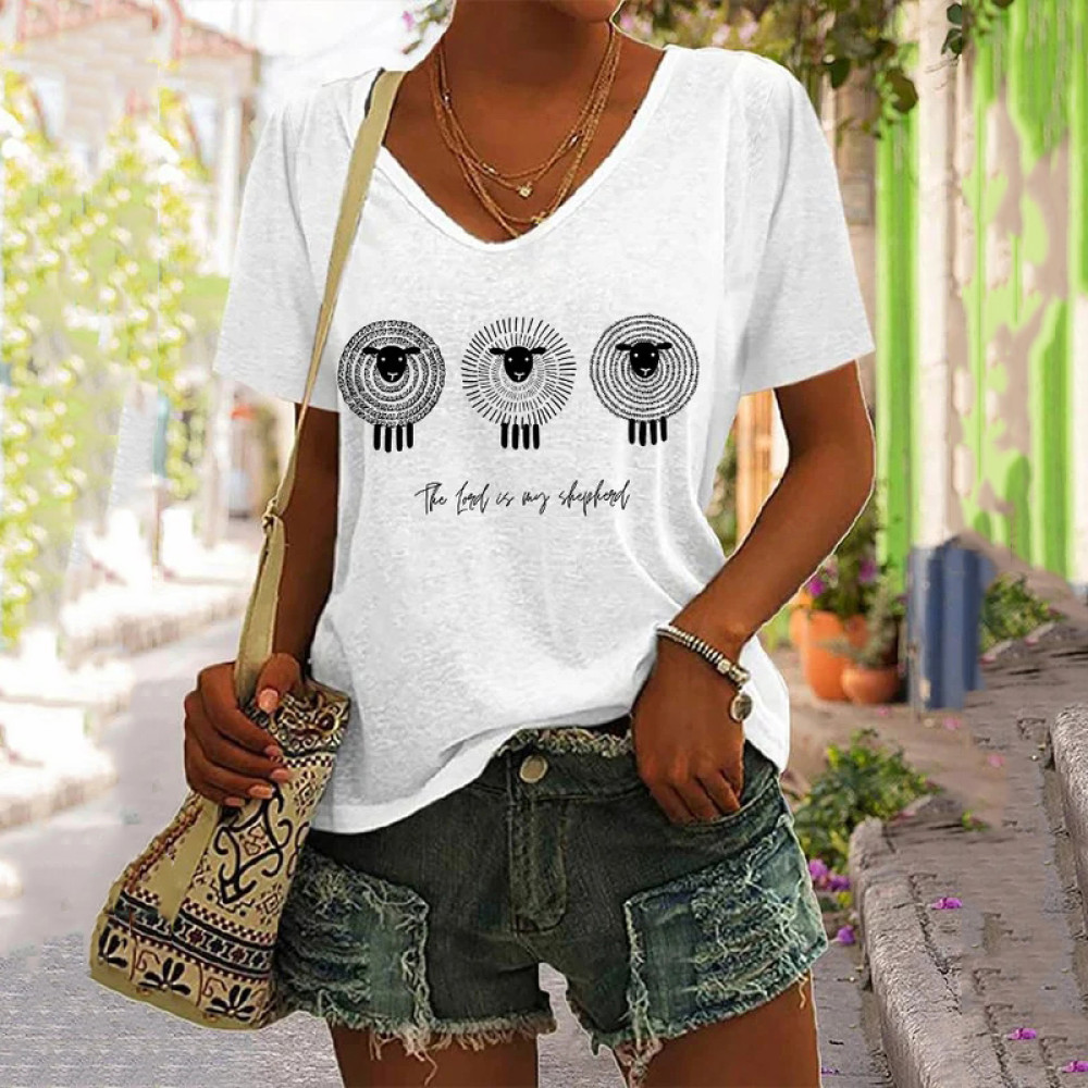 Women's The Lord is my Shepherd V-Neck T-Shirt
