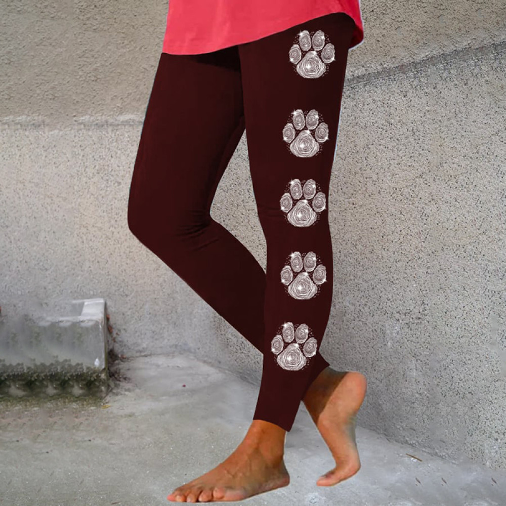 Dog Paw Print Everyday Casual Leggings