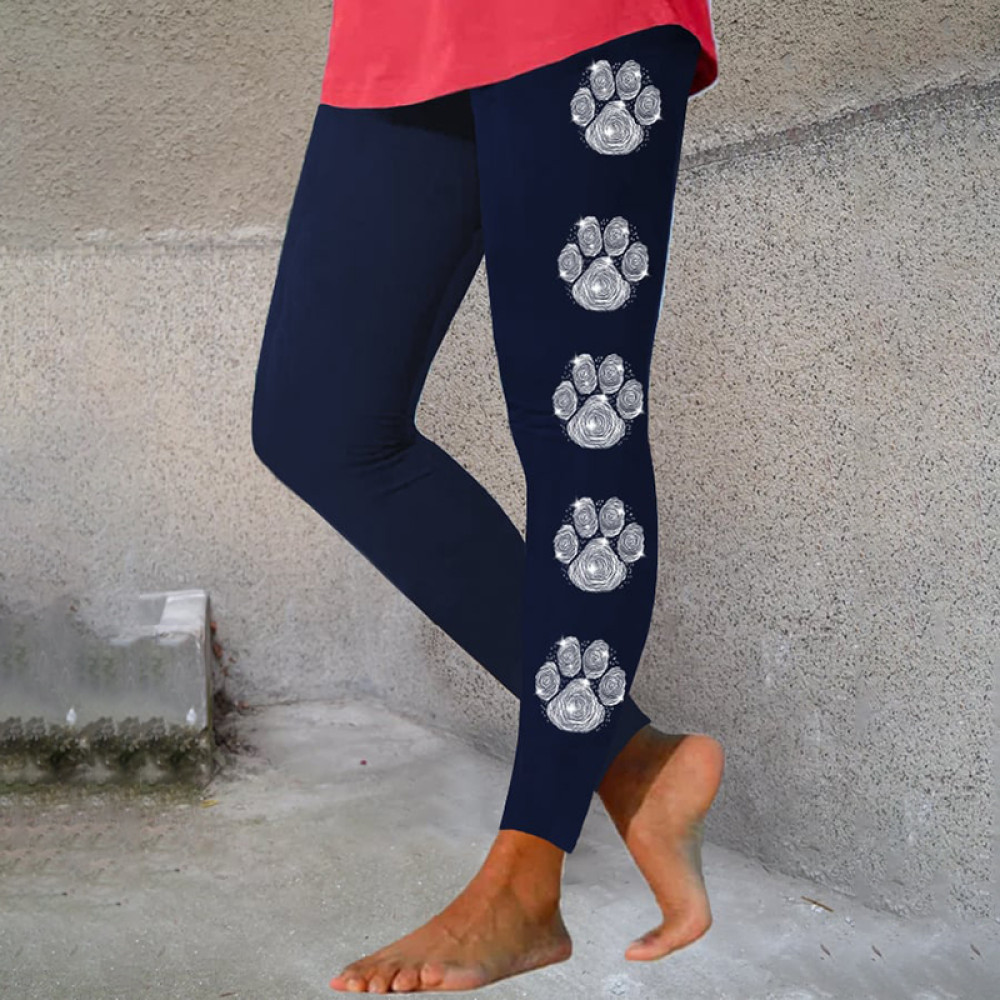 Dog Paw Print Everyday Casual Leggings
