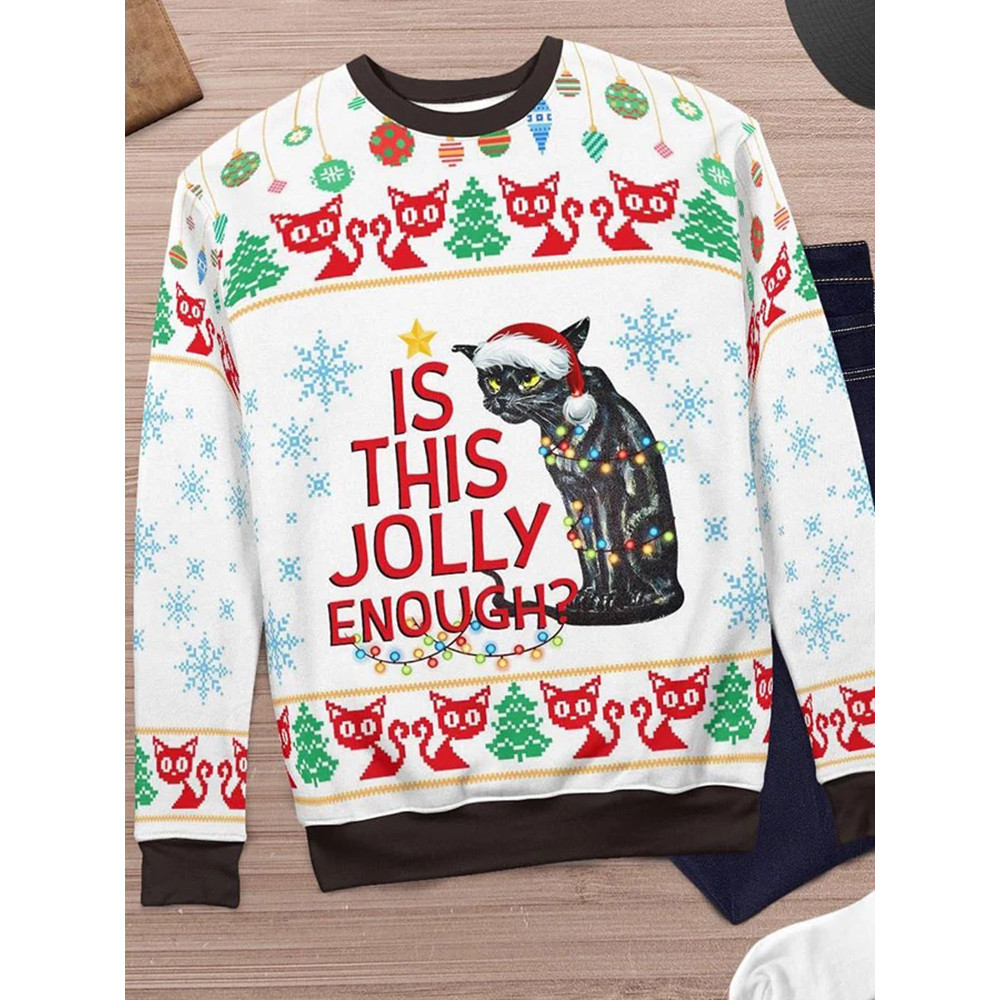 Is This Jolly Enough The Cat Long Sleeve Sweatshirt