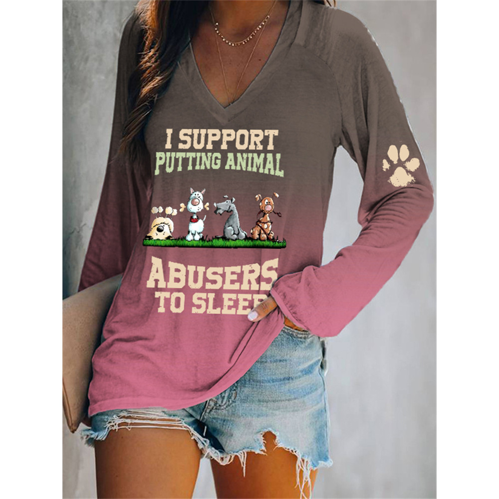 Putting Animal Abusers To Sleep Gradient T Shirt
