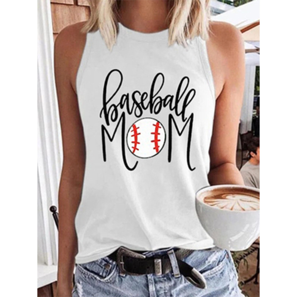 Baseball Inspired Words Graphic Tank Top