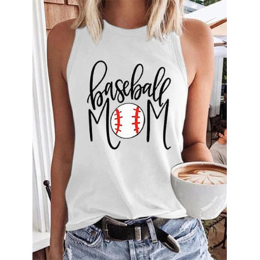 Baseball Inspired Words Graphic Tank Top