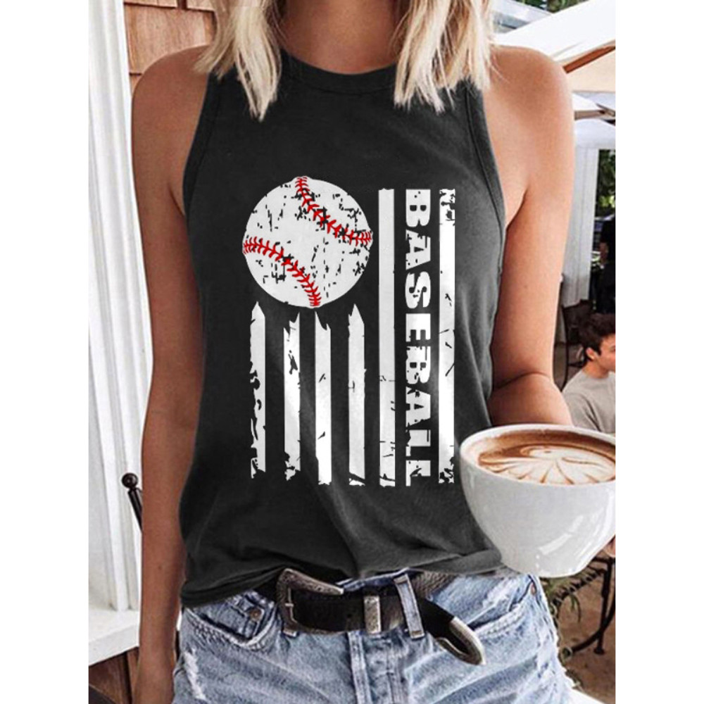 Baseball National Flag Graphic Tank Top