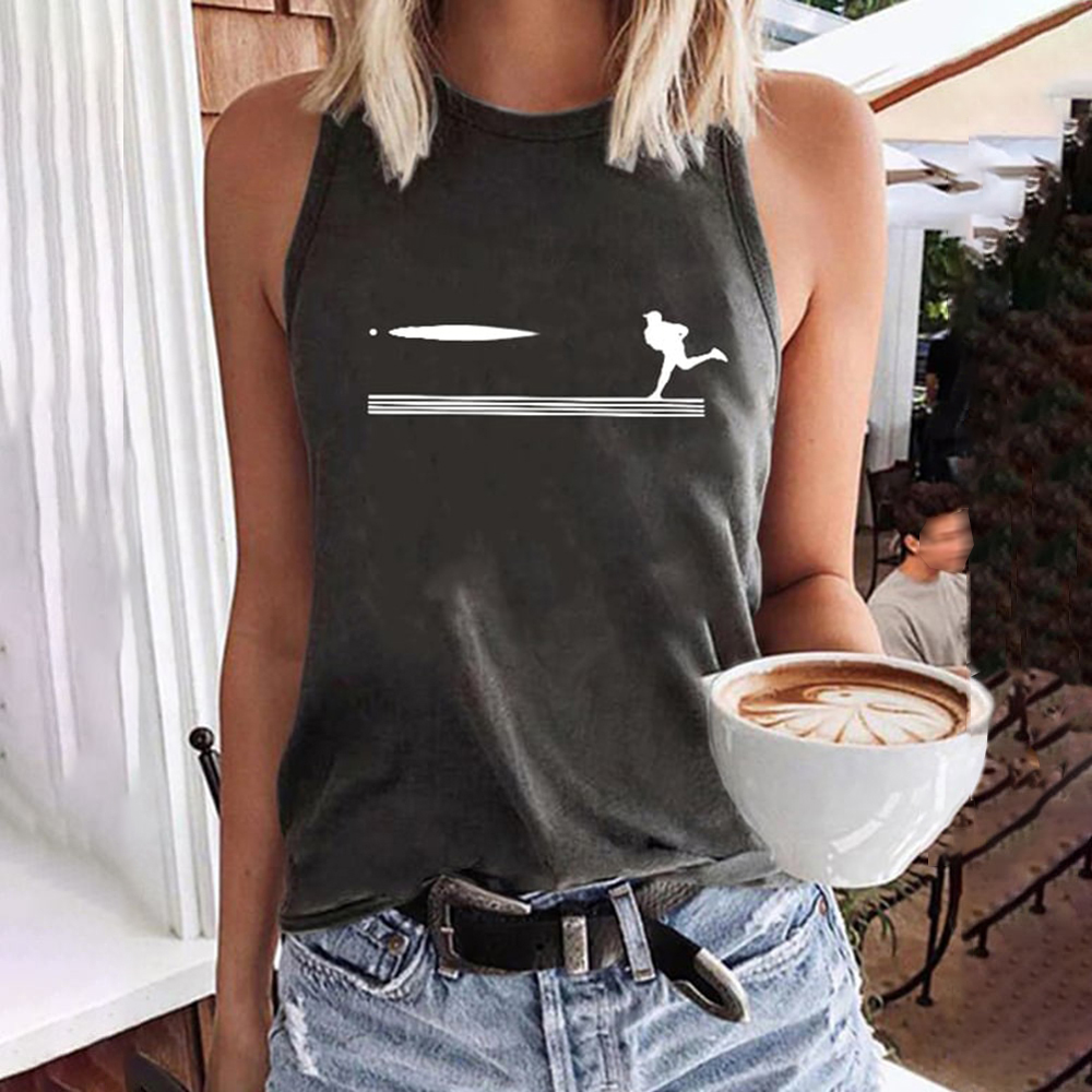 Baseball Sports Print Tank Top