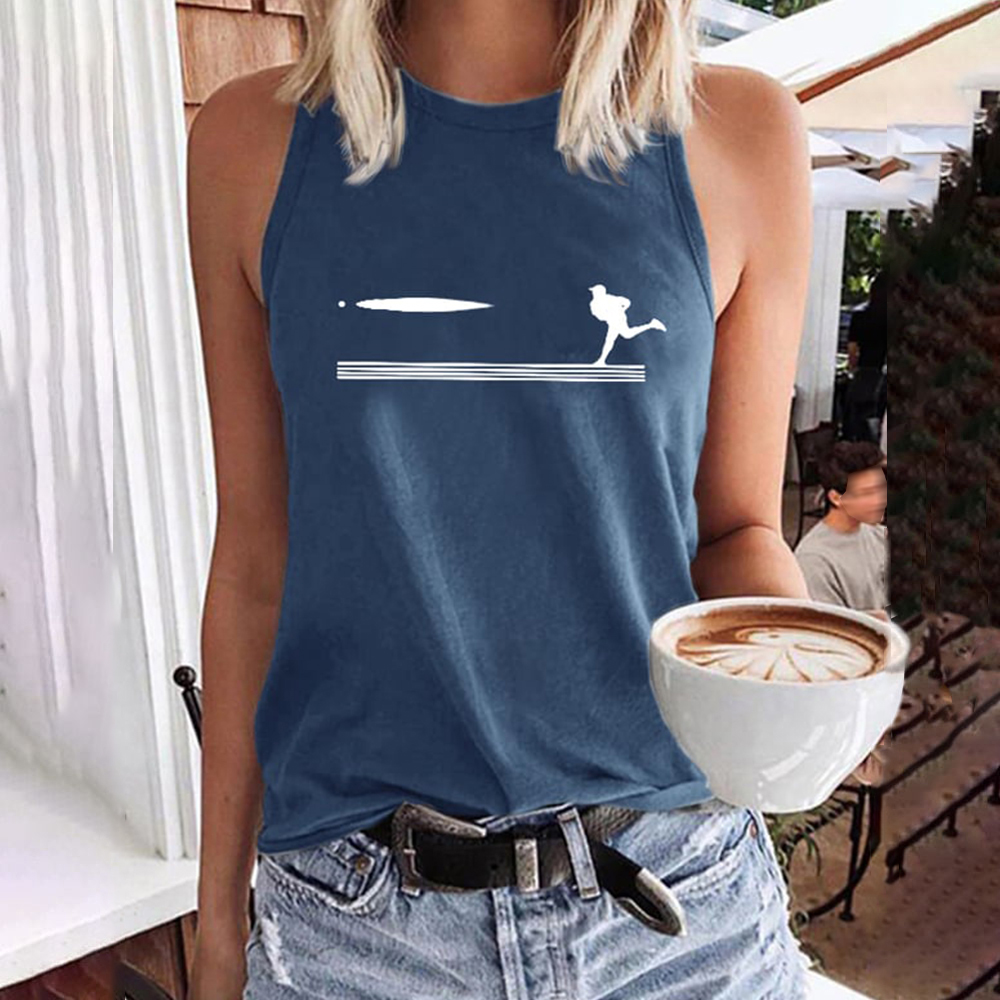 Baseball Sports Print Tank Top
