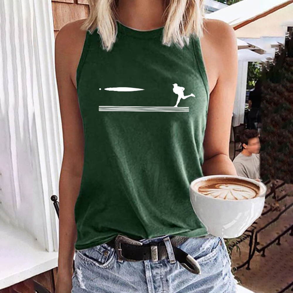Baseball Sports Print Tank Top