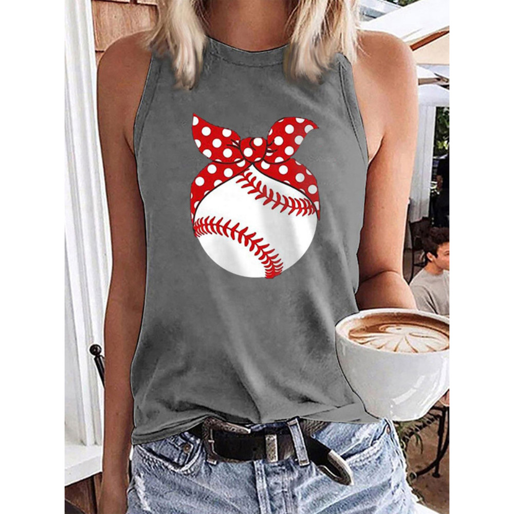 Baseball With Tie Graphic Tank Top