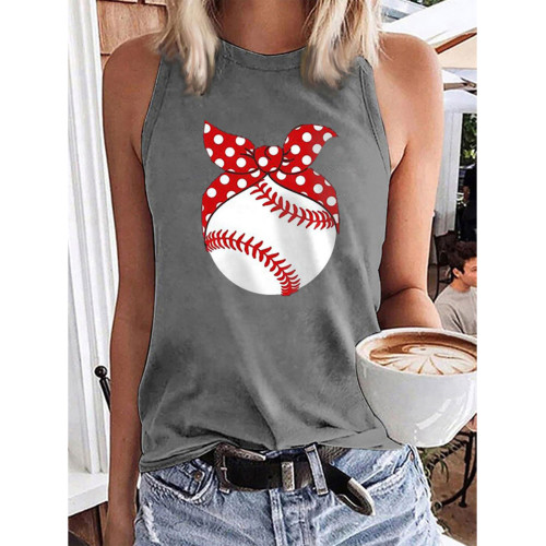 Baseball With Tie Graphic Tank Top