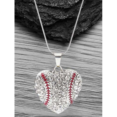 Fashion Heart Baseball Necklace