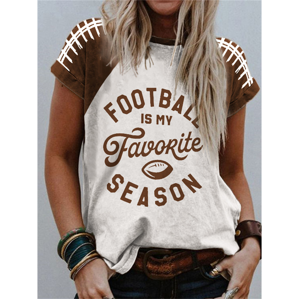 Football Is My Favorite Season Contrast T Shirt