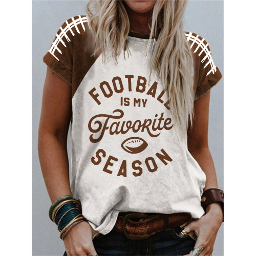 Football Is My Favorite Season Contrast T Shirt