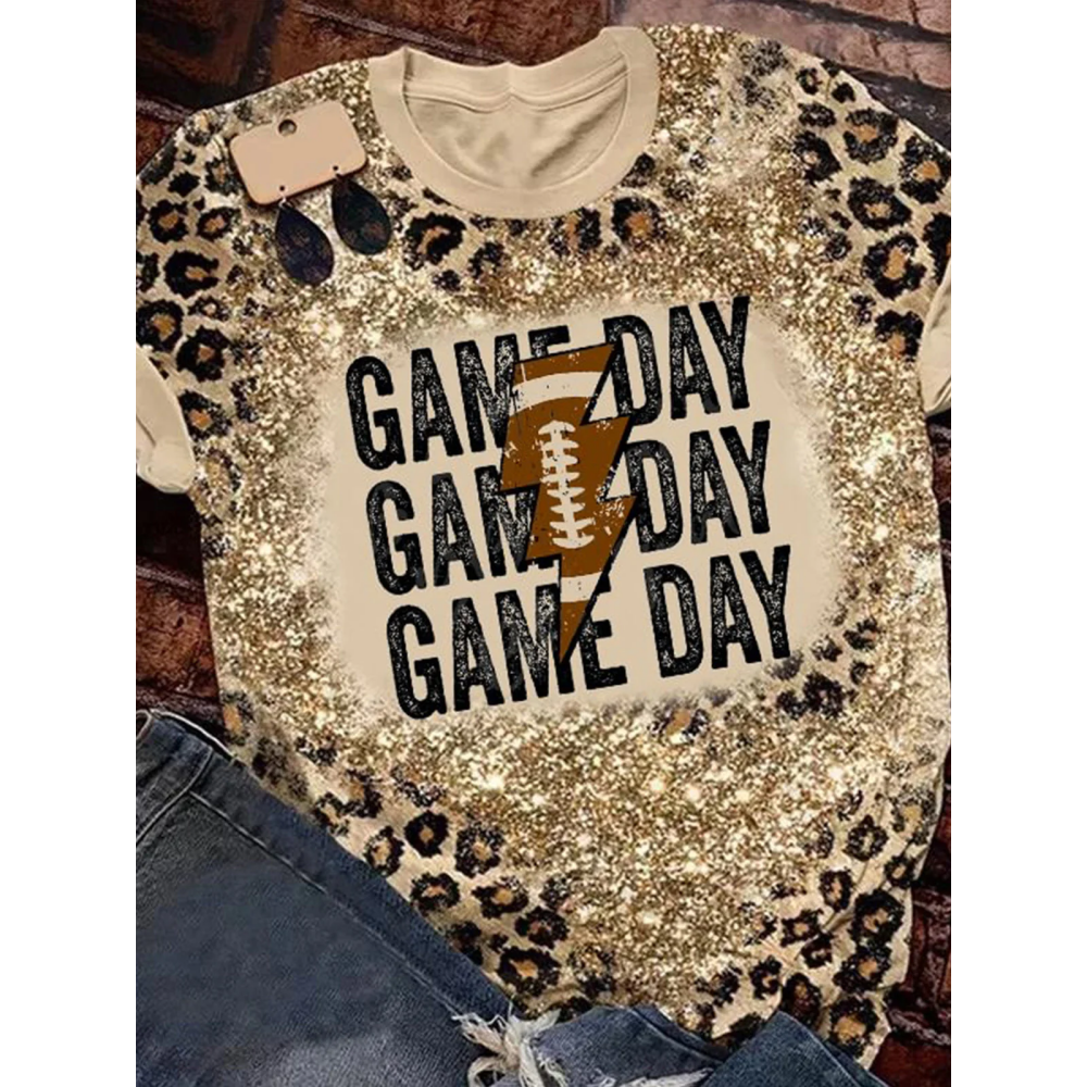 Game Day Football Bleached T-Shirt