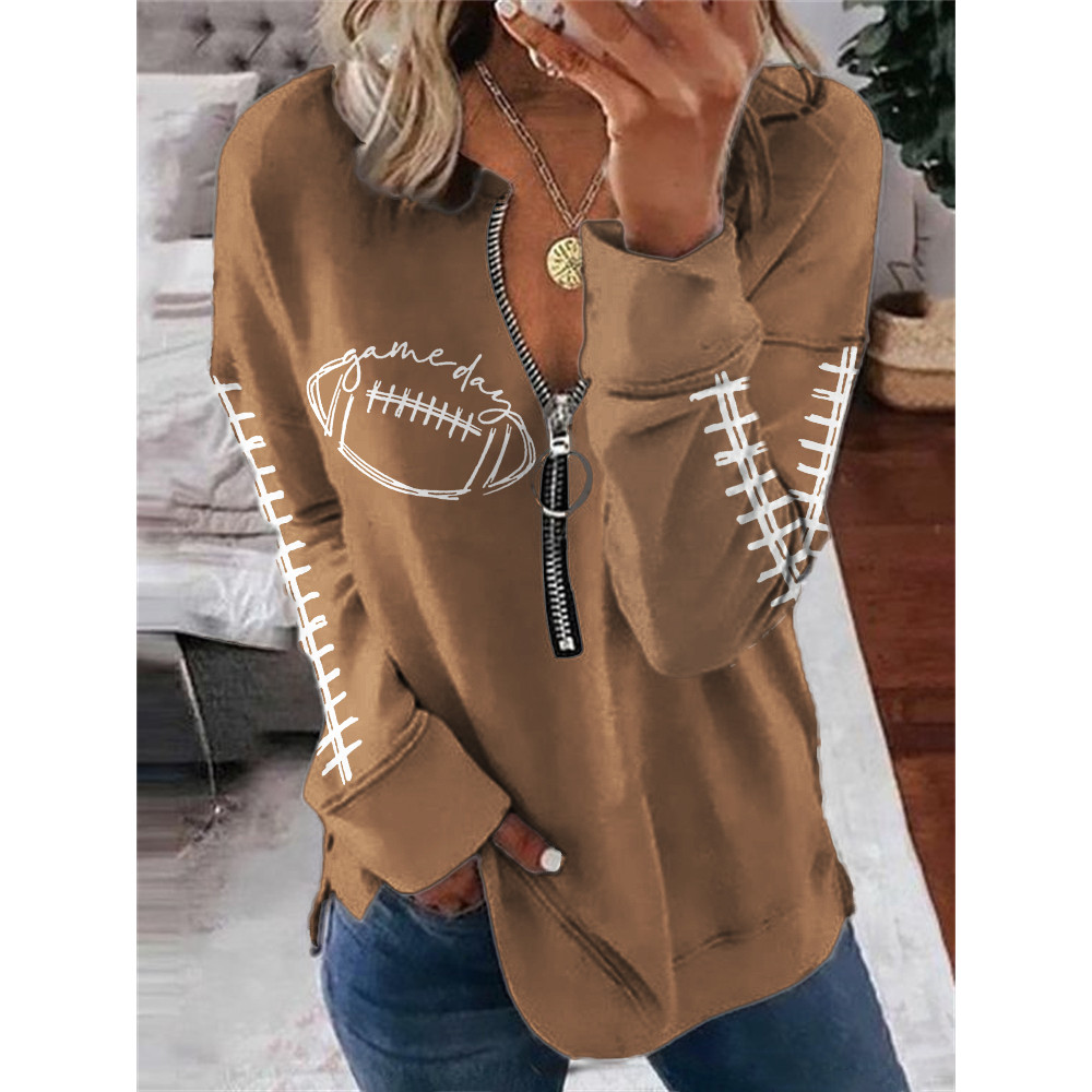 Game Day Football Lover Zip Up Sweatshirt