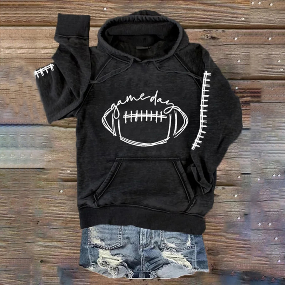 Gameday Footbll Lover Casual Pocket Hoodie