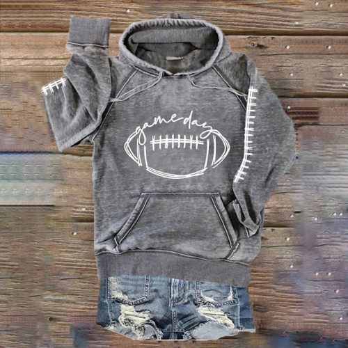 Gameday Footbll Lover Casual Pocket Hoodie