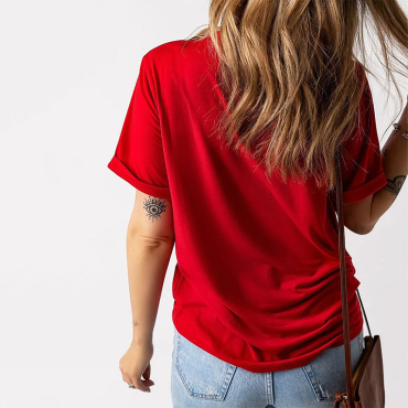 Heart Baseball Print Short Sleeve T-Shirt