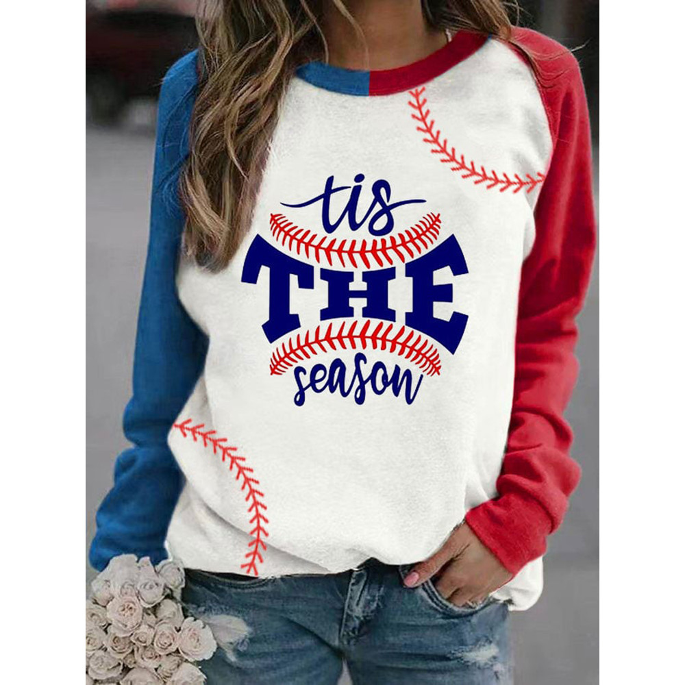 It's The Season Baseball Print Sweatshirt
