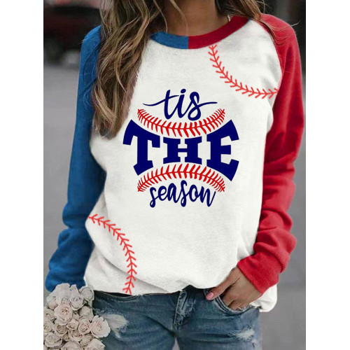 It's The Season Baseball Print Sweatshirt