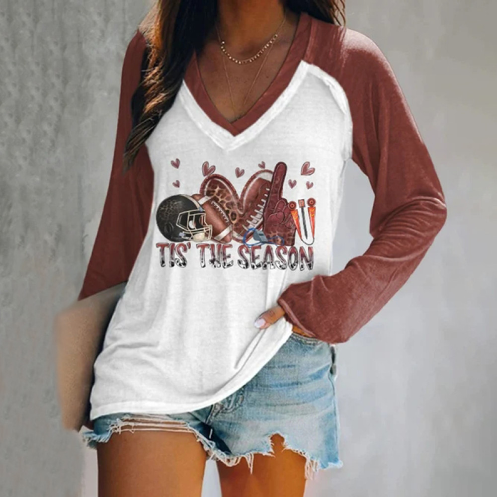 Leopard Football Tis The Season Print T-Shirt