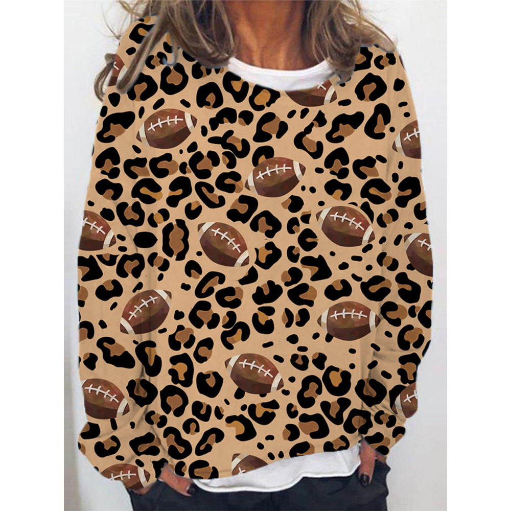 Sports Rugby Leopard Print Hoodie