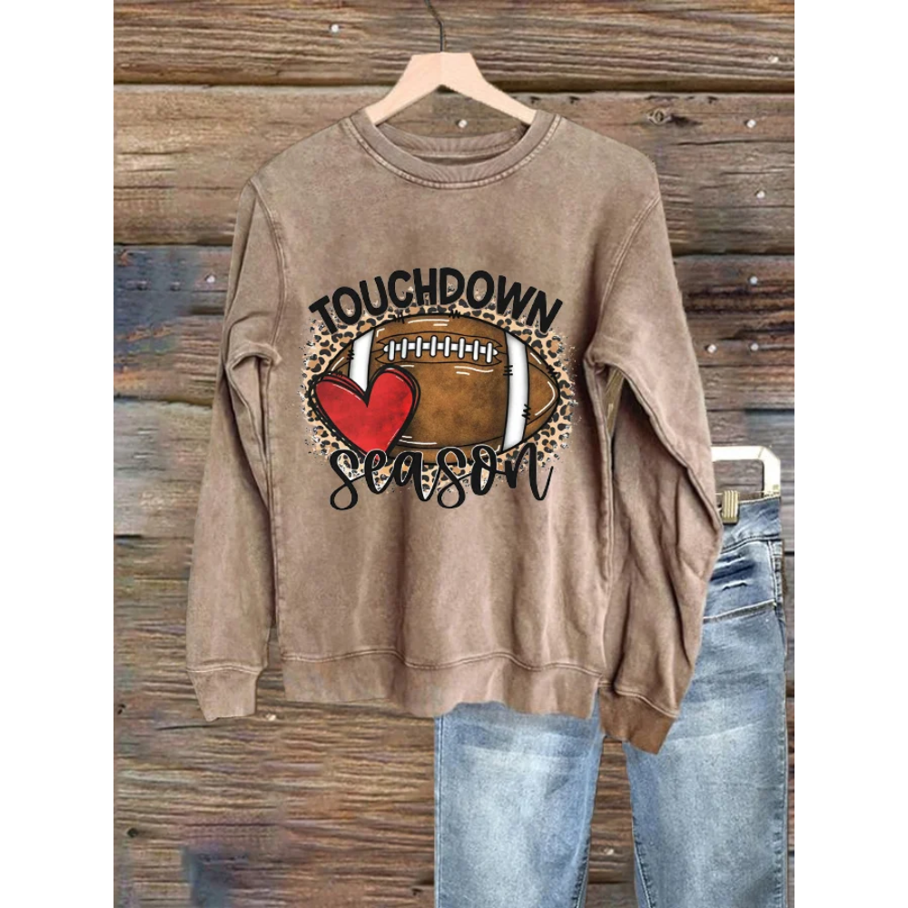 Women's Football Lover Gameday Touchdown Season Casual Sweatshirt
