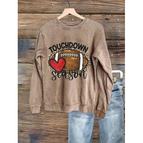 Women's Football Lover Gameday Touchdown Season Casual Sweatshirt