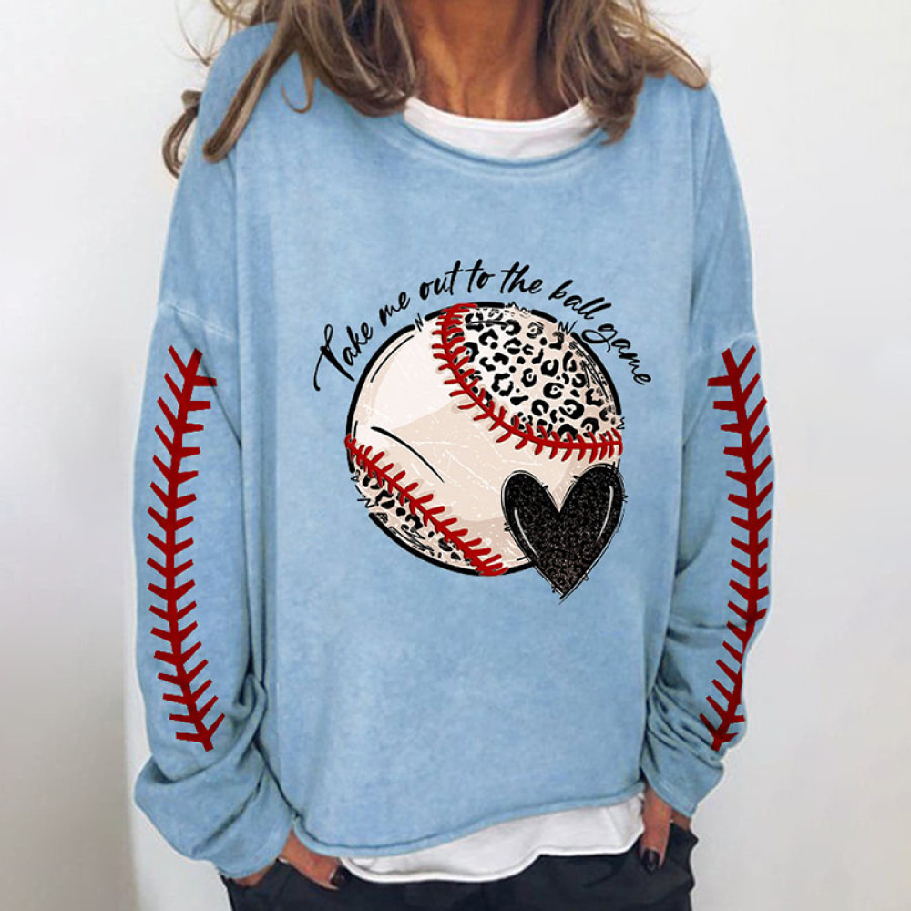 Women's Take Me Out To The Ball Game Print Sweatshirt