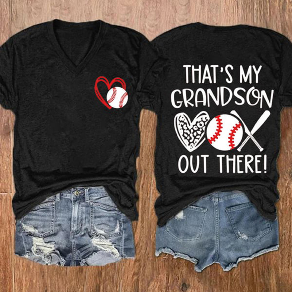 Women's That's My Grandson Out There Print Casual T-Shirt