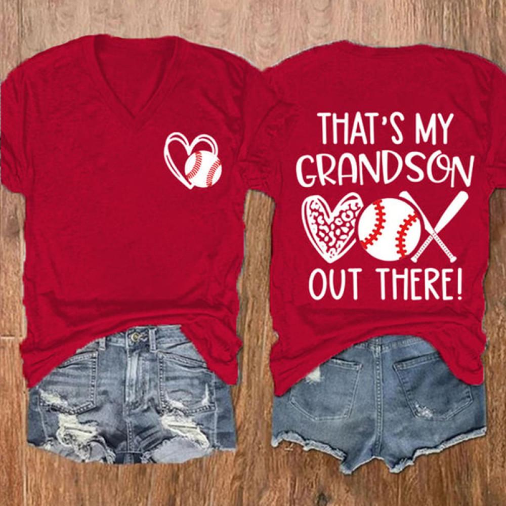 Women's That's My Grandson Out There Print Casual T-Shirt
