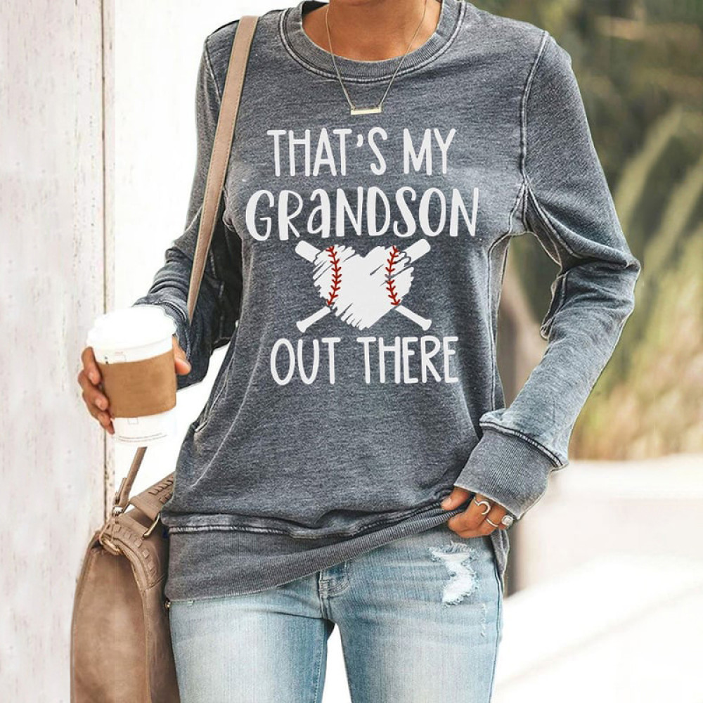 Women's That's My Grandson out Ther Print Casaul Sweatshirt