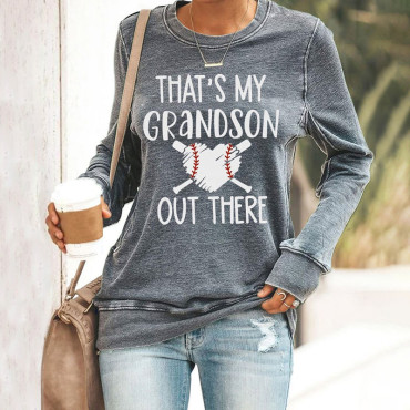 Women's That's My Grandson out Ther Print Casaul Sweatshirt
