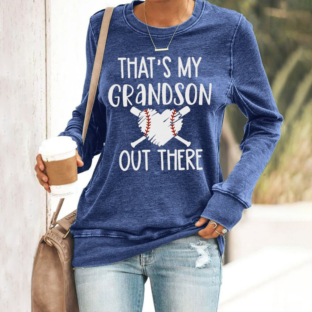 Women's That's My Grandson out Ther Print Casaul Sweatshirt