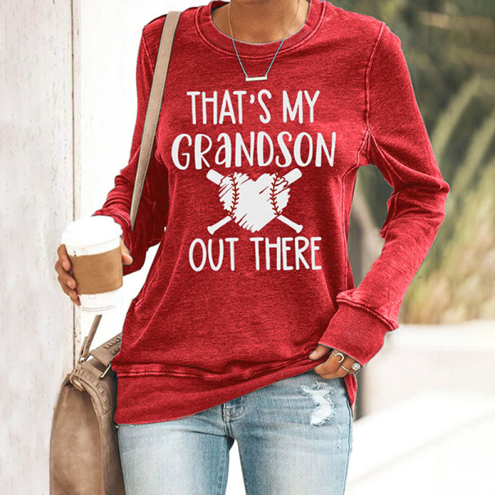 Women's That's My Grandson out Ther Print Casaul Sweatshirt