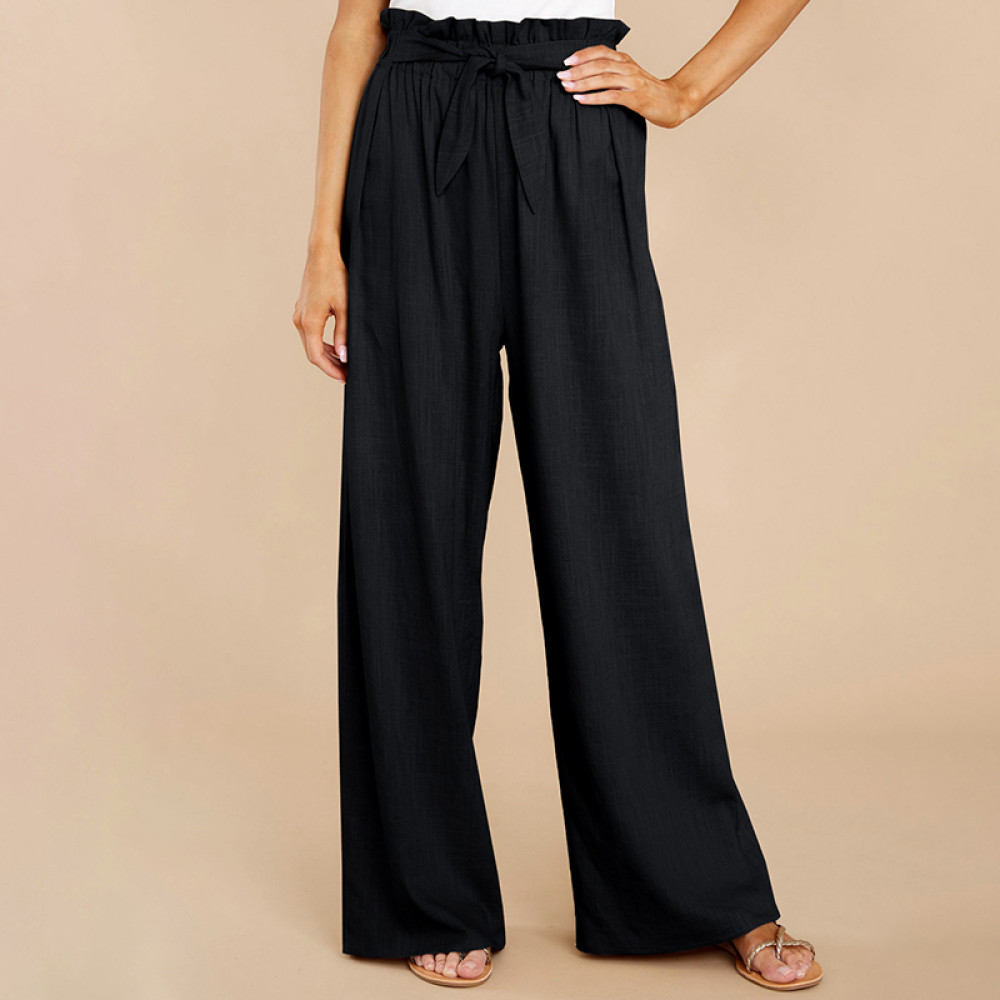 Casual Loose Tie Elastic Waist Pants