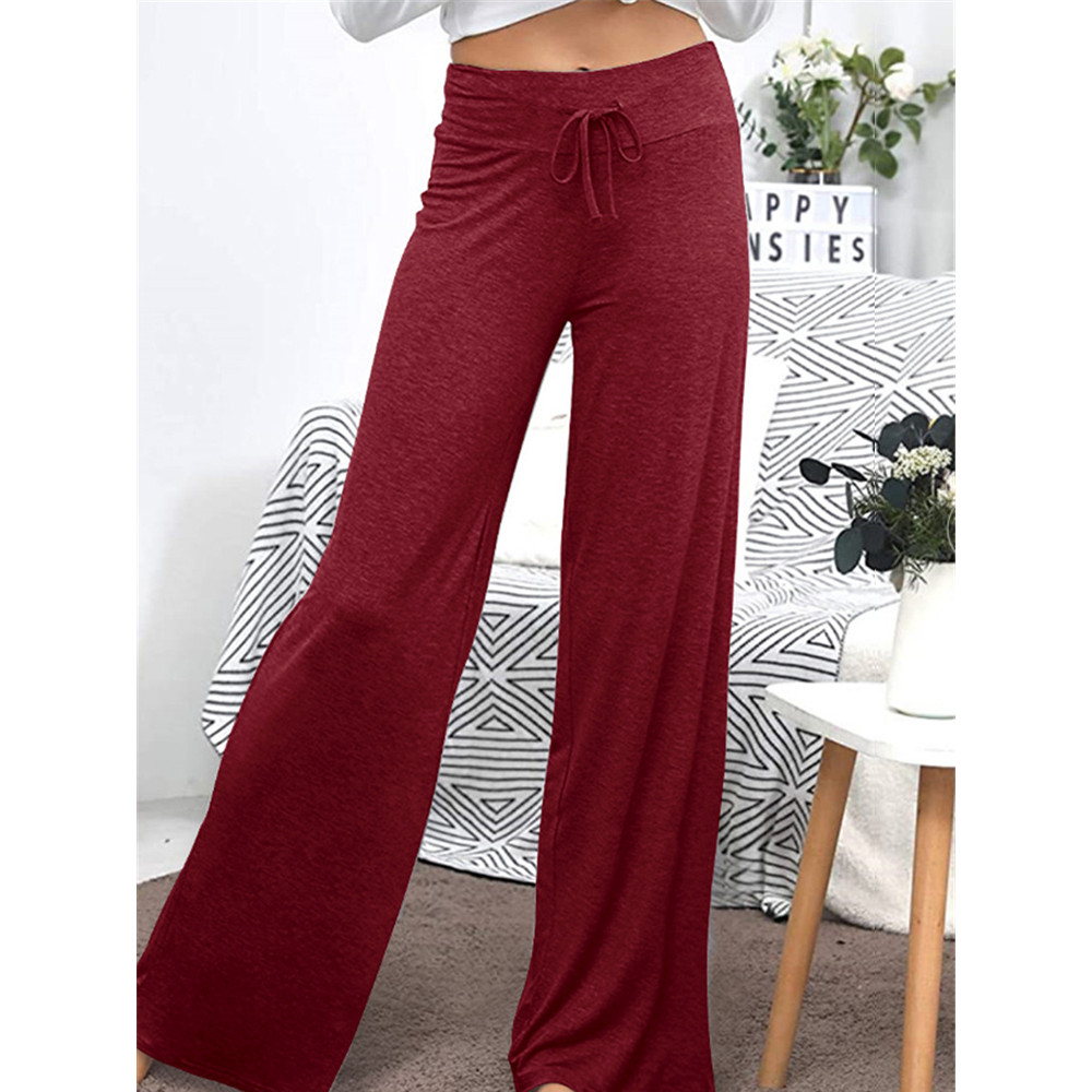 Drawstring Comfy Casual Wide Leg Pants