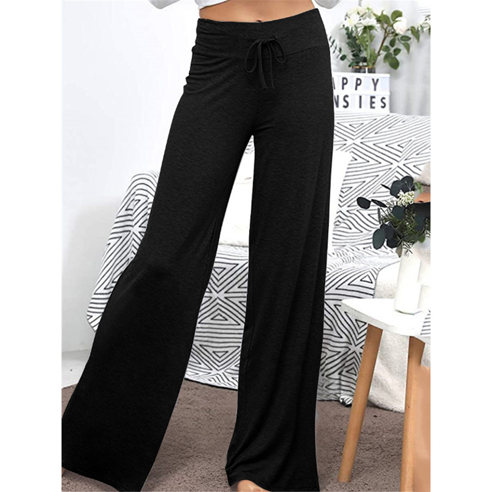 Drawstring Comfy Casual Wide Leg Pants