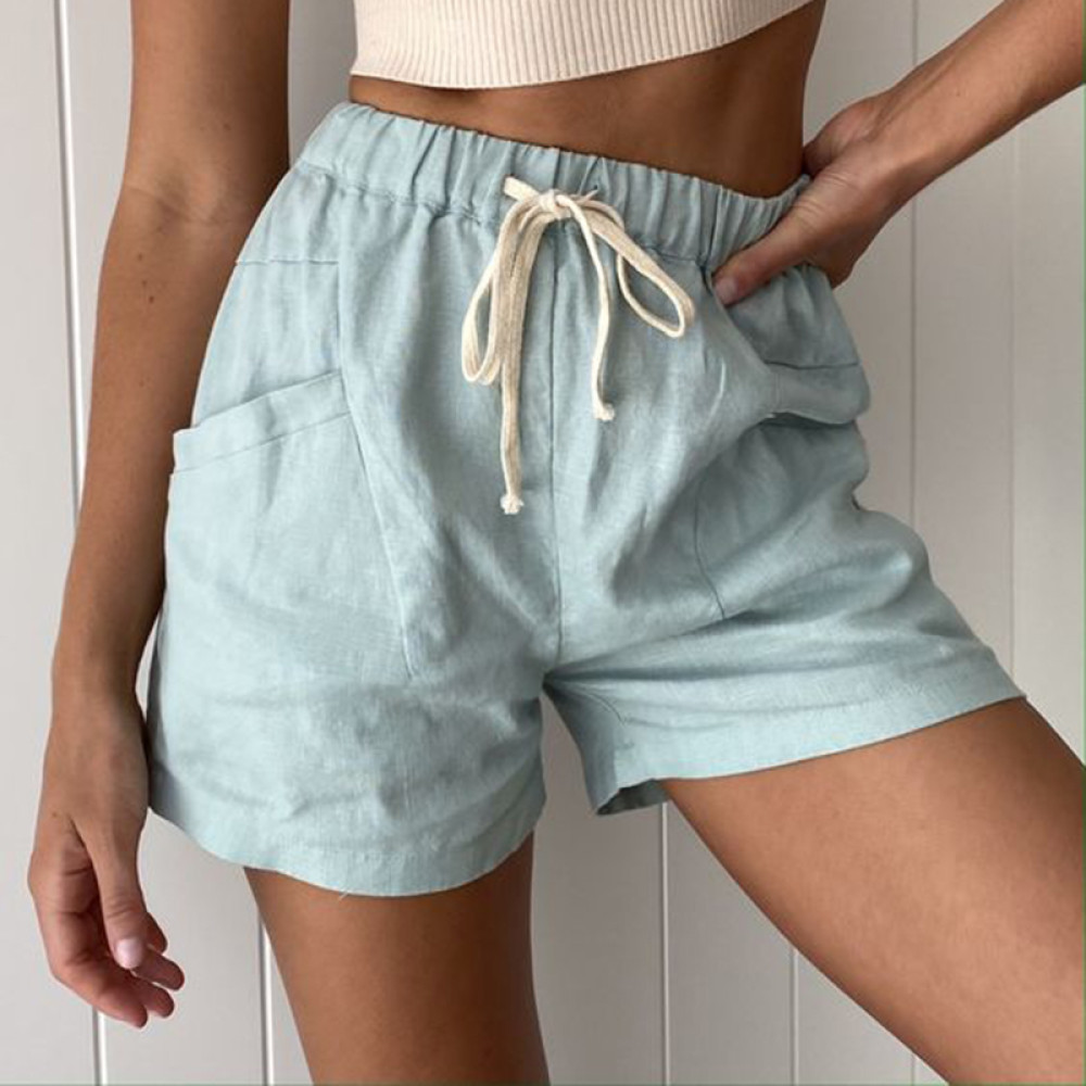 Drawstring Pocket Comfy Casual Short Pants