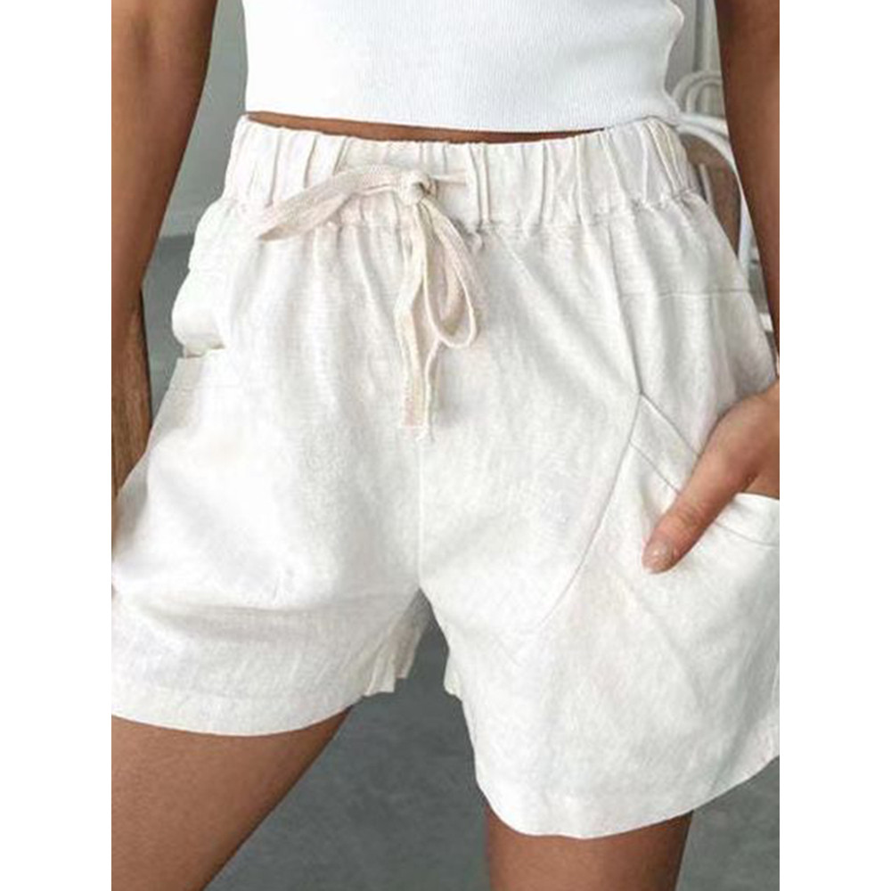 Drawstring Pocket Comfy Casual Short Pants