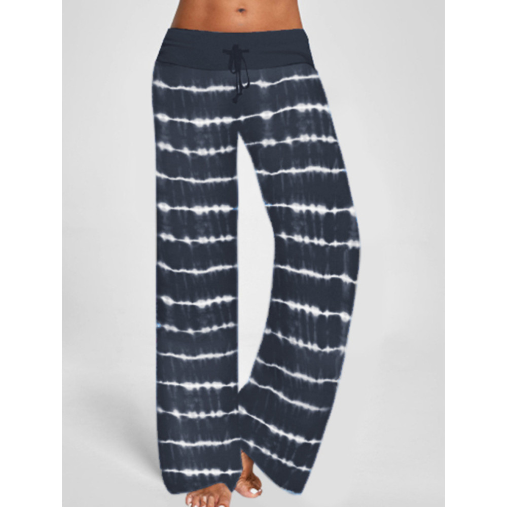 Fashion Tie Dye Loose Lace Up Lounge Pants