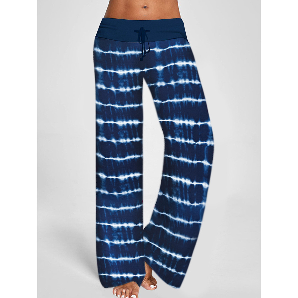 Fashion Tie Dye Loose Lace Up Lounge Pants