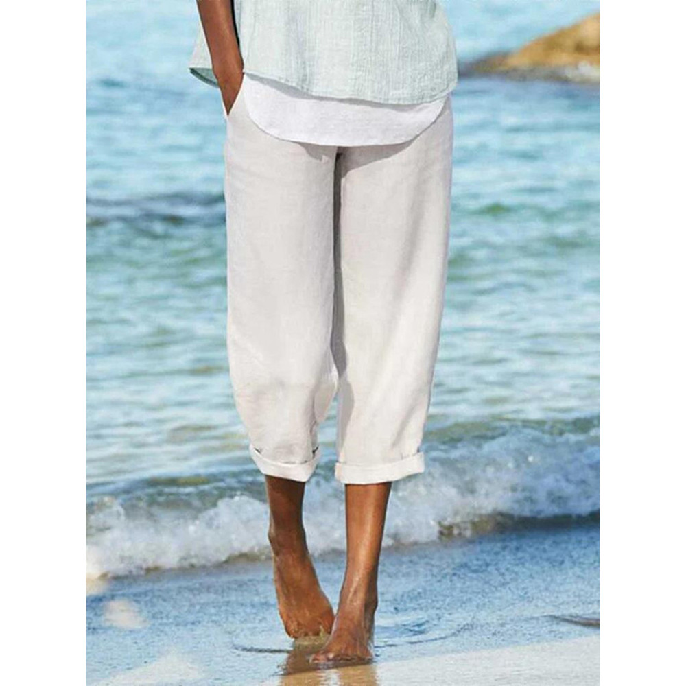 Lace Up Loose Casual Wide Leg Pants