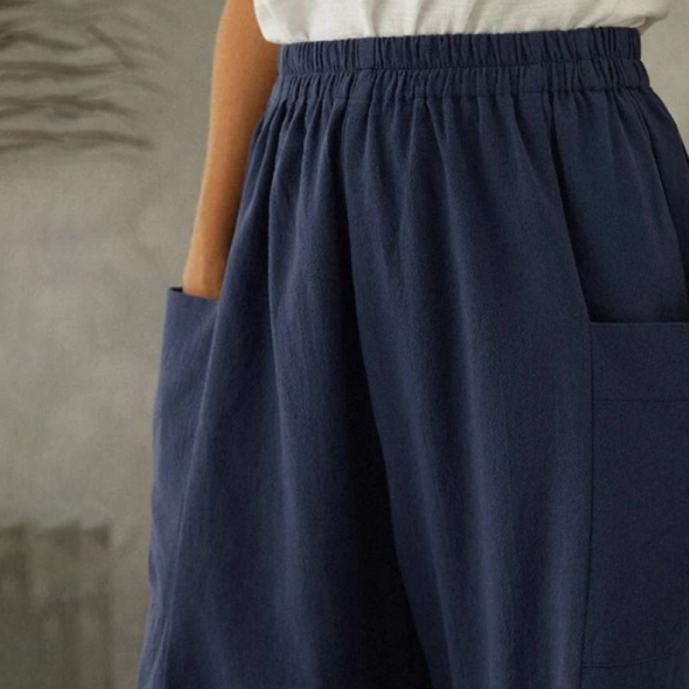 Loose Casual Pocket Solid Pants