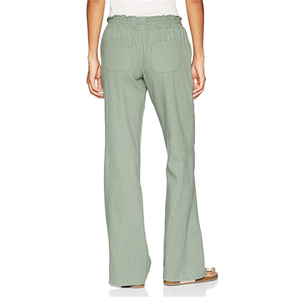 Ruffle Drawstring Bootcut Casual Pants