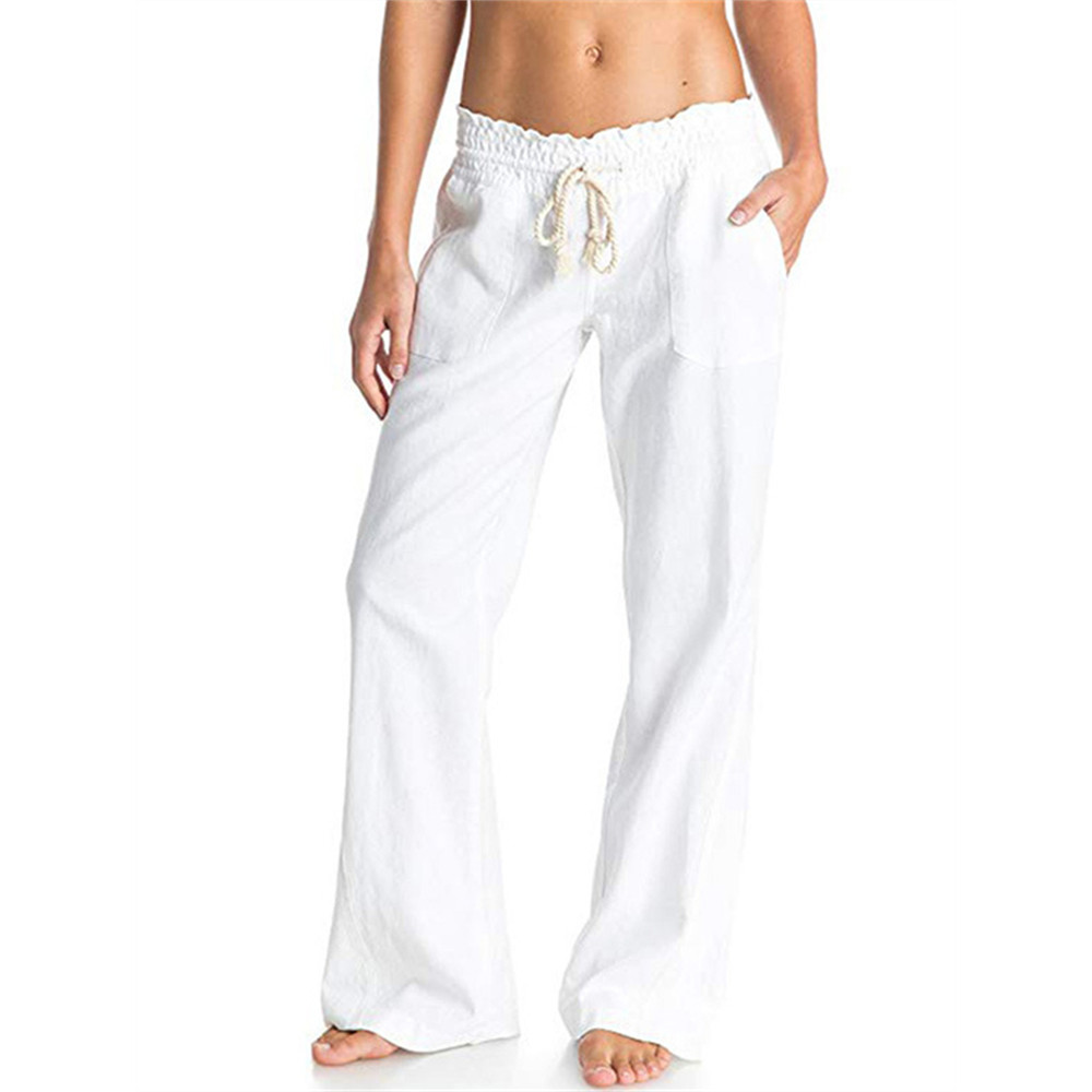 Ruffle Drawstring Bootcut Casual Pants