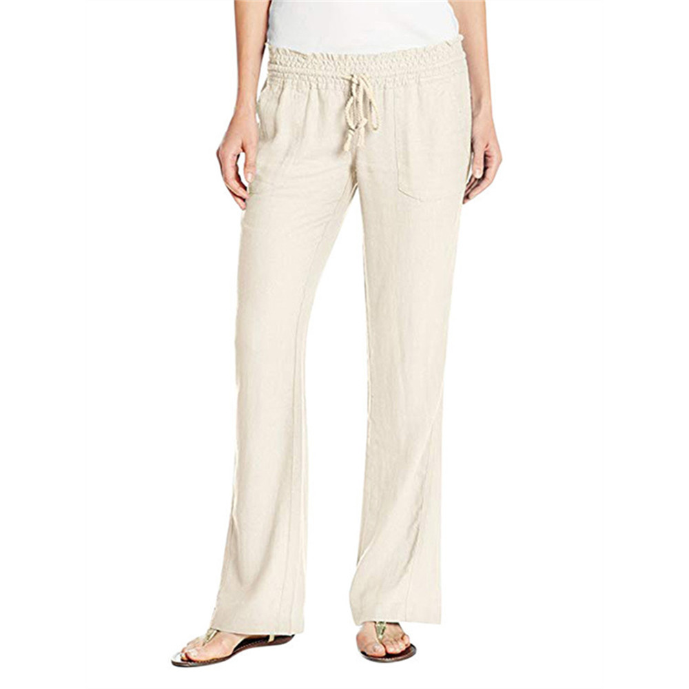 Ruffle Drawstring Bootcut Casual Pants