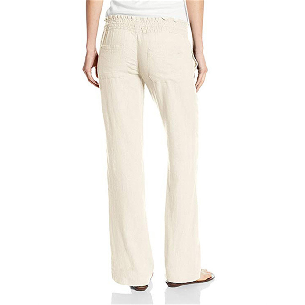 Ruffle Drawstring Bootcut Casual Pants