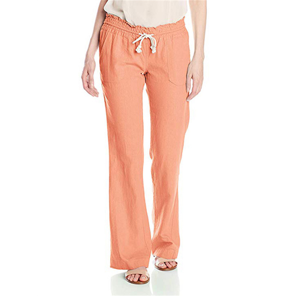 Ruffle Drawstring Bootcut Casual Pants