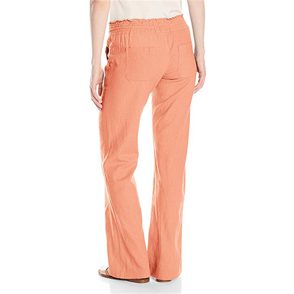 Ruffle Drawstring Bootcut Casual Pants