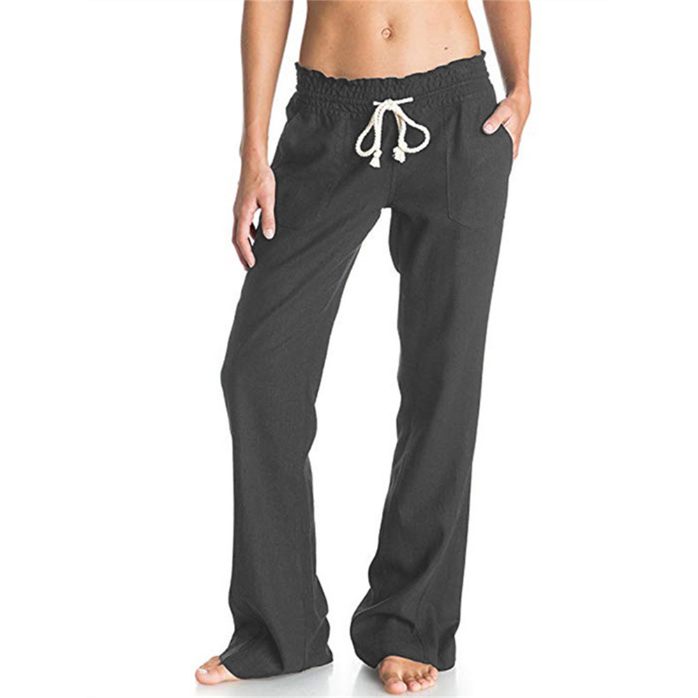 Ruffle Drawstring Bootcut Casual Pants